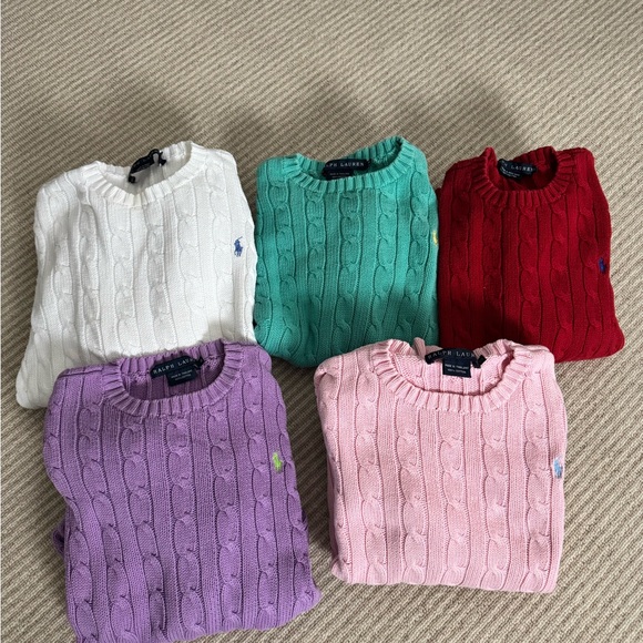 Ralph Lauren Sweaters - Ralph Lauren Women's Cable Knit Sweaters - Red, Pink, Purple, Teal, White